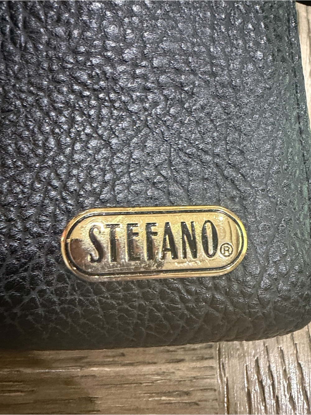 Vintage 80’s 90’s Stefano Black Pebbled Leather Crossbody Purse Removable Strap - Picture 2 of 6